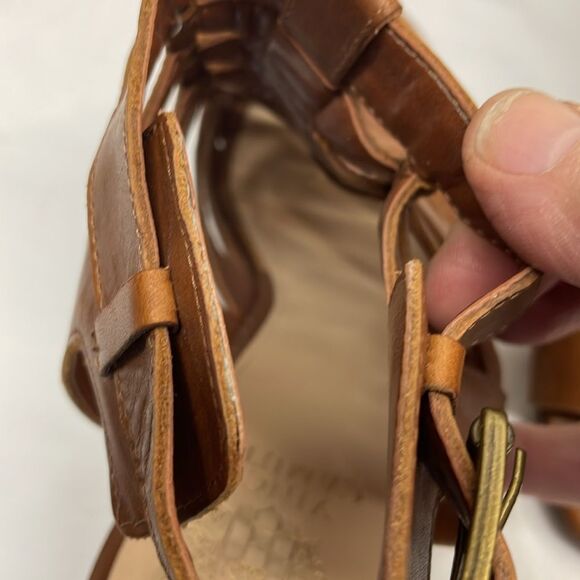 Vince Camuto Elika Huarache Sandal 3.5” Heel Leather - Picture 13 of 14